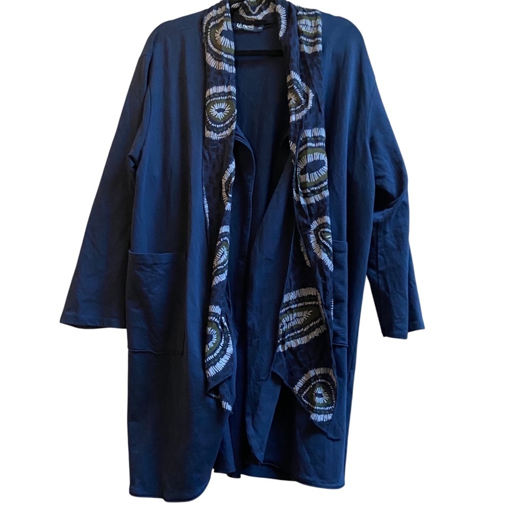 Le Nove Made in Italy Caposhie cotton long scarf cardigan Sz One Size